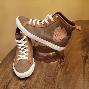 Marvels “GROOT” Hightop Mens Sz 10 Shoes Tan And Brown
